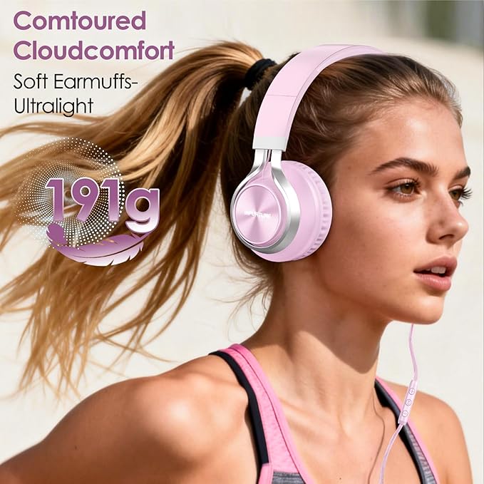 USB C Headphones Wired with Mic & Volume Control, Tangle-Free, Type C Over-Ear Headphones, Lightweight/Foldable Kids Headphones Wired Headphones USB C for iPad/Sports/School/Travel/iPhone 17/16/15