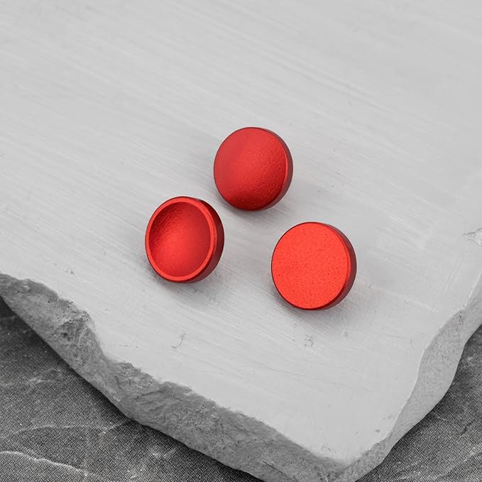 eMagTech 3pcs Red Aluminum Shutter Release Button Concave Convex Flat Compatible with Fujifilm Compatible with Canon