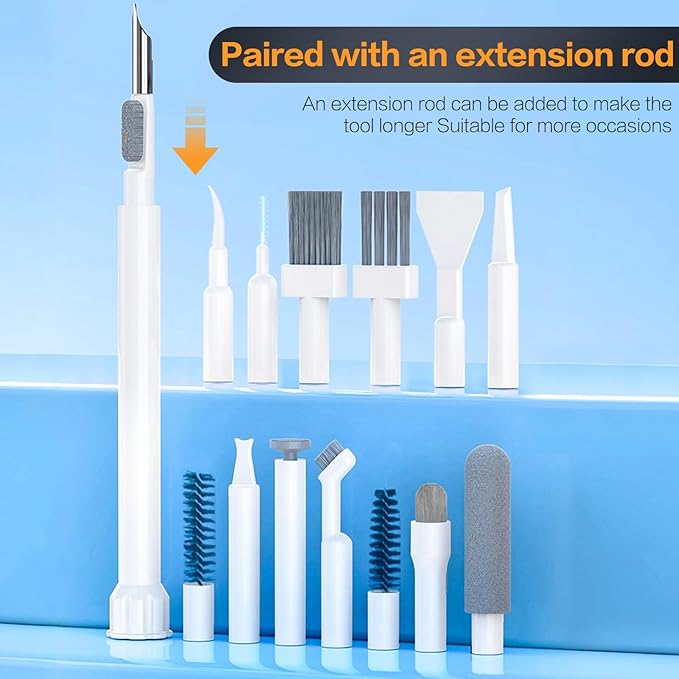34-in-1 for iPhone Cleaning Kit, Sunoyar Airpods Cleaning Kit Multi-Functional, Laptop Cleaning Kit with Portable Storage Case for iPhone Charging Port USB C Cell Phone Android Keyboard Earbud White