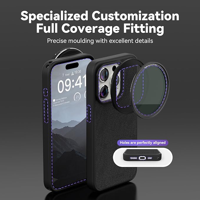 TELESIN° Magnetic Circular Polarizers Filter, 58 MM Phone CPL Filter + Magnetic Phone Case for iPhone 15 Pro Max, Mutil Resistant Coated Super Slim CPL Lens Filtter with HD Optical Glass