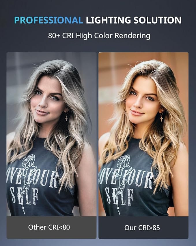 UBeesize 12 inch Ring Light with Stand, Selfie Ring Light with 50" Extendable Tripod Stand & Phone Holder for Live Stream/Makeup/YouTube Video