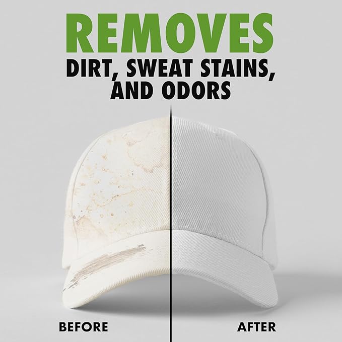 4-in-1 Professional Hat Cleaning Kit - Removes Dirt and Stains, Gentle Cleaner for Baseball Caps, Cowboy, and Felt Hats - Includes Hat Deodorizer, Brush, and Microfiber Cloth