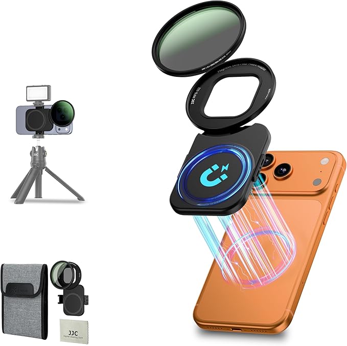 JJC 67mm CPL Filter for iPhone, Magnetic Circiular Polarizer Lens Filter Mount Adapter Kit Compatible with iPhone Air 17 16 15 14 Pro Max Plus with 1/4” Screw & Shoe Mount