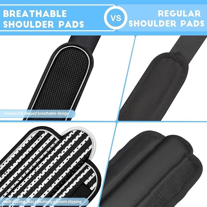 ZINZ 2-Pack Universal Shoulder Pad with Ultra Thick Cushion for Bag Luggage Bag Crossbody, Plus Long & Anti-Slip & Breathable,Black & White Stripes