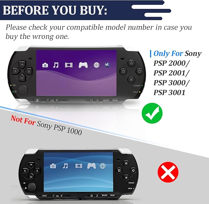 2PCS Battery Back Door Cover Case for Sony PSP 2000 2001 3000 3001 Fat Back Cover Replacement Rear Battery Cover Housing Door Accessories Parts with Repair Tools(Black)