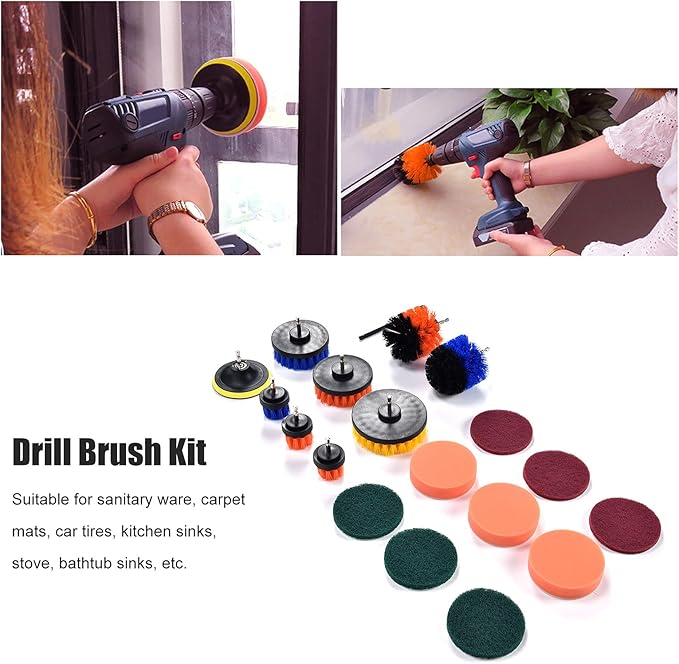 Drill Brush Kit Cleaning Set for Household Nylon Plastic Material
