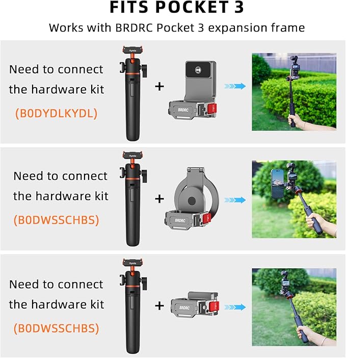 BRDRC Action 5 Pro Tripod Accessories, 21” Extension Rod Mini Table Desk Selfie Stick Portable Handle Grip Quick Release Stand with Cold Shoe for DJI Osmo Action 5 Pro 4 3 Camera
