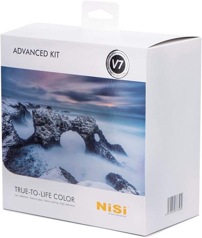 NiSi, V7 Advance Kit - 100mm Square Filter Holder, 82mm Ring, True Color CPL, 3 Adapter Rings with 3-Stop Medium and Reverse GND Filter & 6 and 10-Stop ND Filters - Camera Accessories for Photography
