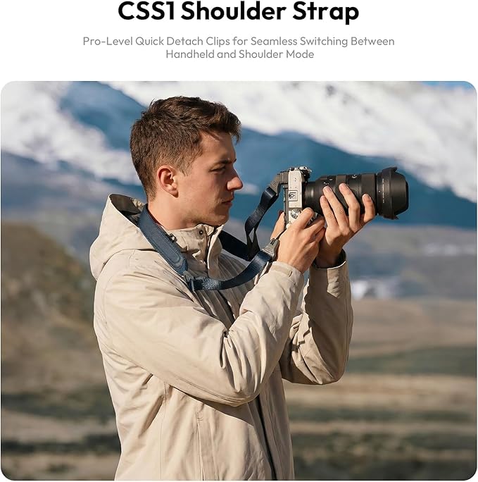ULANZI CSS1 U-Snap Camera Strap, 55in Quick Release Camera Shoulder Straps for Photographers with Safety Tether, 60kg Load Capacity, Soft Sling for DSLR Mirrorless Sony Canon Nikon Binoculars (Blue)