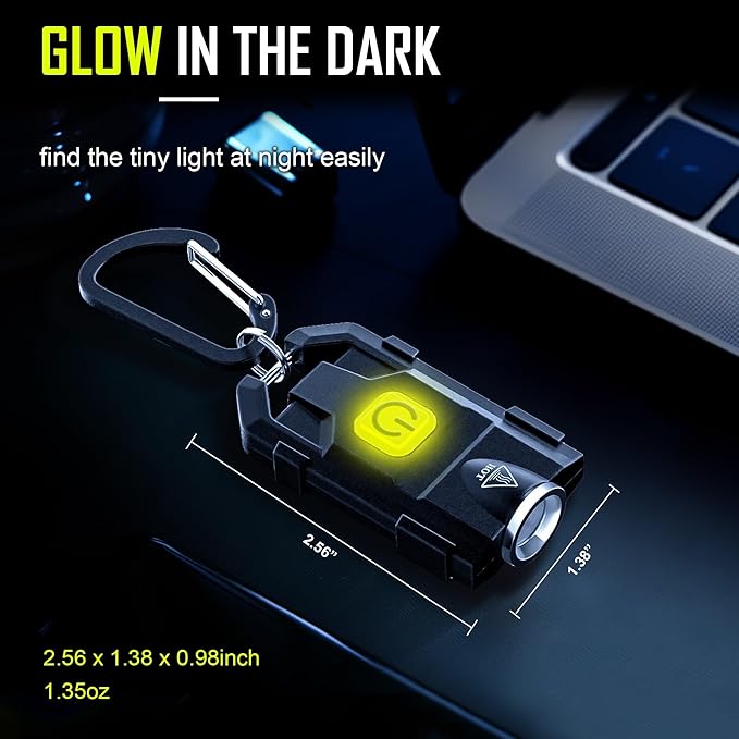 lexall LED Small Flashlight, 500Lumens Bright Mini Keychain Light, Portable USB Rechargeable Pocket Lights with 3 Modes Compact Baseball Cap Lights Indoor and Outdoor for Walking,Searching