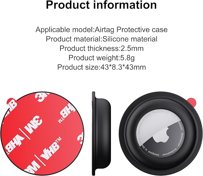 for Airtag Holder, Holder Case for Wallet Bike Tv Remote Car, for Airtag Sticker Stick, Compatible with AirTag 1st & 2nd Generation (2 Black+2 White)