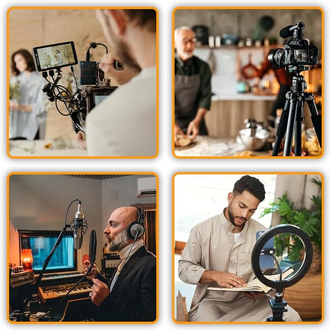 Mic Screw Adapter - 5/8 to 1/4 & 5/8 to 3/8 Adapter Set for Microphone Stand to Tripod and Camera