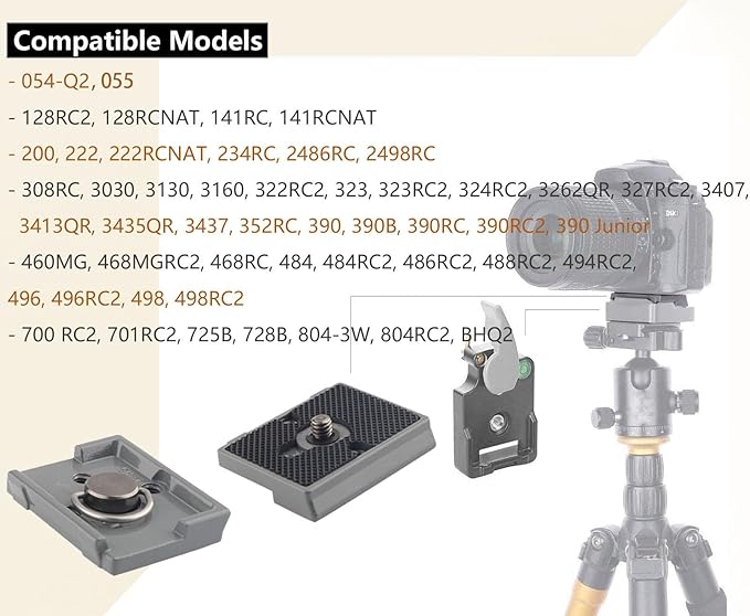 200PL-14 Quick Release Plate for Manfrotto 804RC2 Rapid Connect, 323 RC2, 488RC2, 484RC2, 498/496/ 494RC2, 2498RC, 2486RC, 468MGRC2 (2PCS/Pack)