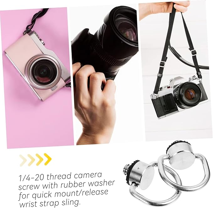 ARTIBETTER Quick Release Plate Screw for Camera 2pcs Stainless Steel Tripod Mounting Plate Screw 1/4-20 Camera d Ring Mounting