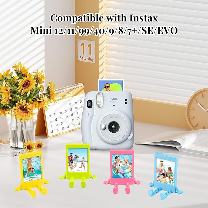 BEYONGME 4 Packs Small Picture Frames, Cute 2x3 Mini Wallet Size Picture Frames Colorful Photo Frame for Instax Mini 12/41/11/9/8/7+/99/40/SE/EVO Photo