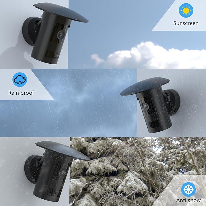 Outdoor Camera Sun Rain Shade Shield Cover Compatible with R-ing Outdoor Cam Plus Camera (Black)