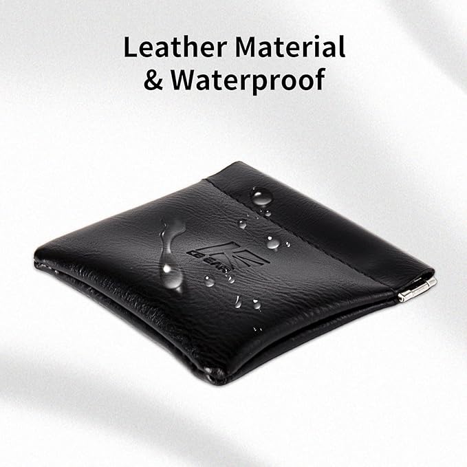 2 Pack Kbear BP01 PU Leather Jewelry,Travel Bag Leather Jewelry Pouch Bag, Earphone Storage Case for IEM,Portable Carrying Storage Case Suitable for KZ ZS10 Pro/ZSN PRO X(2 Pack)