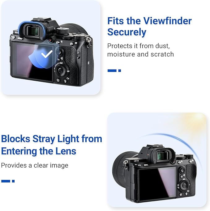 JJC 2-Pack FDA-EP18 Eyecup Eyepiece Eye Cup for Sony A7 A7II A7III A7R A7RII A7RIII A7RIV A7S A7SII A9 A99II A58 for Sony A7 A7 II A7 III A7R A7R II A7R III A7R IV A7S A7S II A99 II A58 Camera