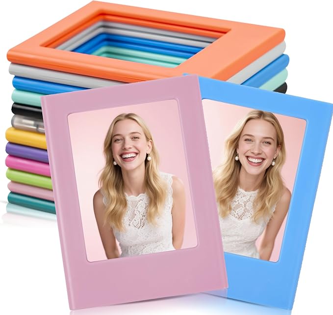 12Pack Magnetic Picture Frame, Mini Picture Magnets 2.5x3.5 inches Picture Frame for Refrigerator, Small Size Magnetic Photo Frames, Magnetic Photo Frames for Refrigerator, School, Office(Photo Size-3.3 x2.1 inches)