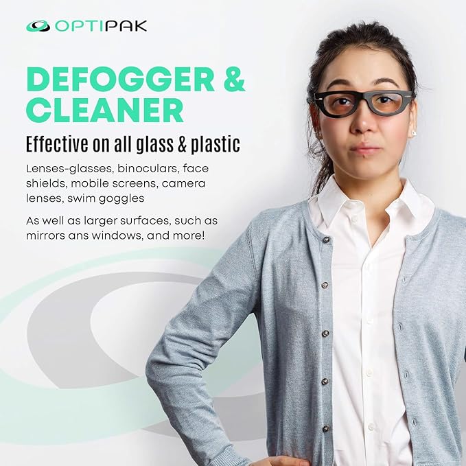 Anti Fog Lens Cleaner Spray Kit | (1) 1oz Anti Fog Glasses Cleaner Spray + (1) Microfiber Cloth for Eyeglasses, Goggles, Sunglasses, Mirror - Eyeglass Defogger Spray Cleaning Kit (2 Piece Set)