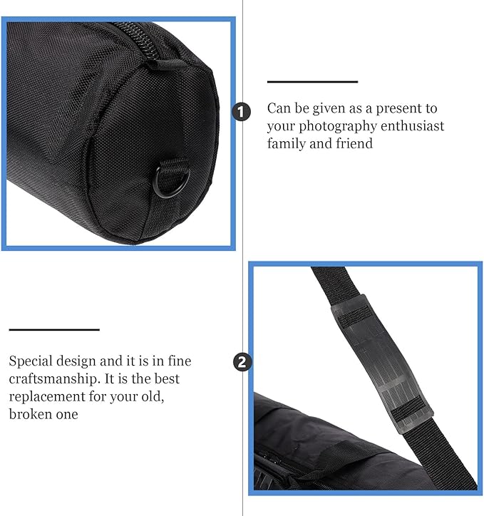 Zerodeko Padded Tripod Carrying Bag 55cm Thick Waterproof Case with Shoulder Strap for Photography Light Stands and Mic Stands, Protective Storage for Camera Accessories and Photo Equipment