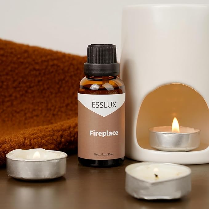 Fireplace Fragrance Oil, ESSLUX Aromatherapy Essential Scented Oils for Home for Diffuser, Massage, Soap, Candle Making Scents, Perfume, Humidifier, 30 ml