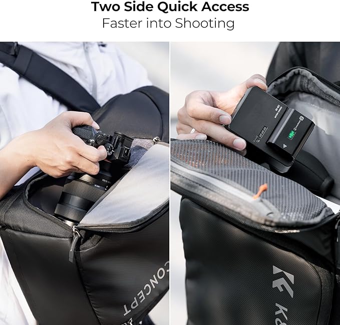 K&F CONCEPT Camera bag Backpack 25L Large Capacity Camera Case with Raincover 15.6 Inch Laptop Compartment Compatible with Canon/Nikon/Sony/DJI Mavic Drone Travel Camera Backpack