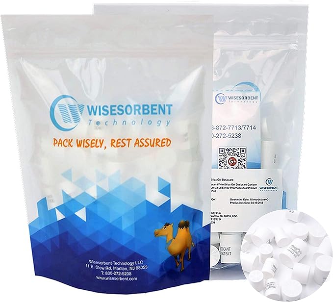 1 Gram 4000 Pack Silica Gel Canister, Desiccant Canister, Silica Gel Capsules, Desiccant Capsules, Moisture Absorbers for Food Storage, Food Safe Dehumidifiers Wisecan
