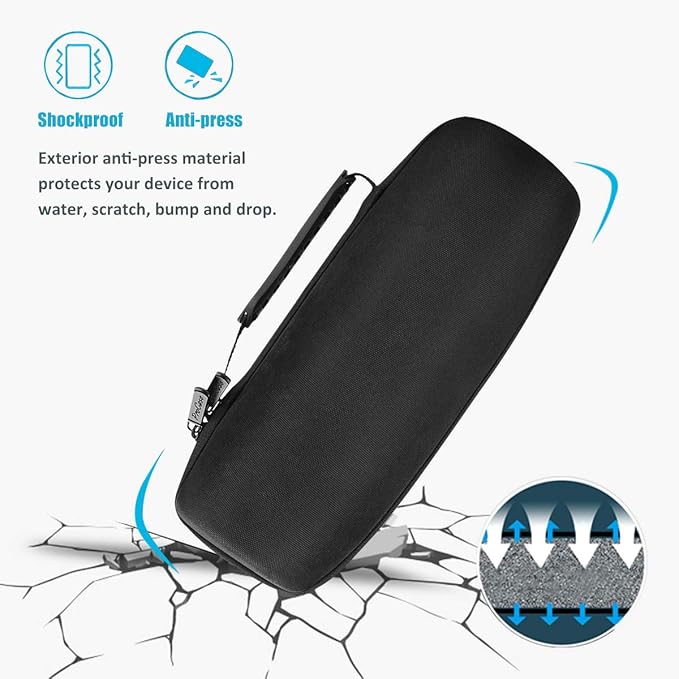 ProCase Carrying Case for JBL Charge 5 / Charge 4, Hard Travel Case Protective Bag for JBL Charge 5 Charge 4 Portable Waterproof Wireless Speaker, Fits USB Plug and Cable –Black