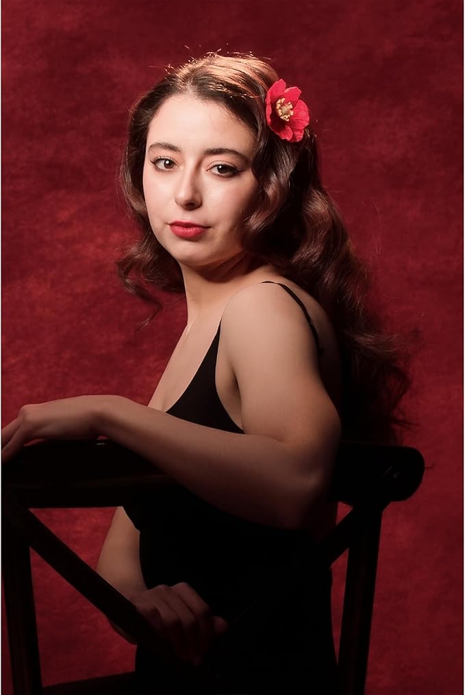 UrcTepics 6x8ft Red Abstract Photography Backdrop for Studio Portraits, Headshots - Textured Professional Background Cloth
