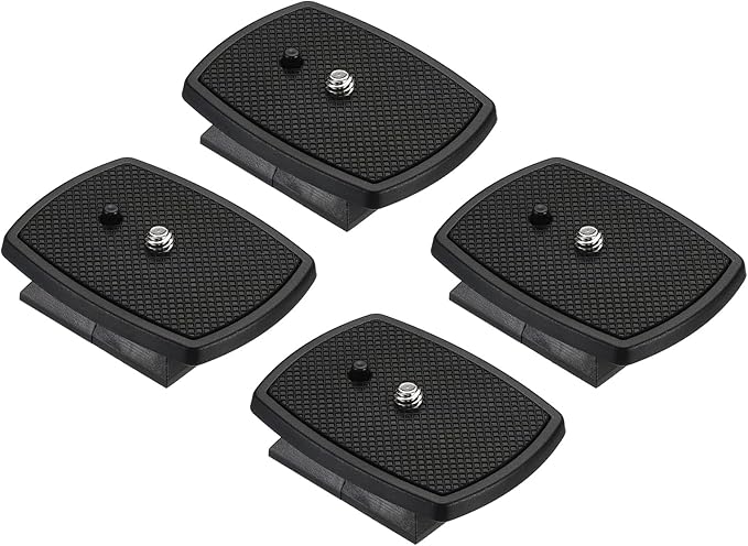 PATIKIL Tripod Quick Release Plate, 43mm 4 Pack Camera Tripod Adapter Mount Parts Replacement Mounting Plate for Tripod Model 1, Black