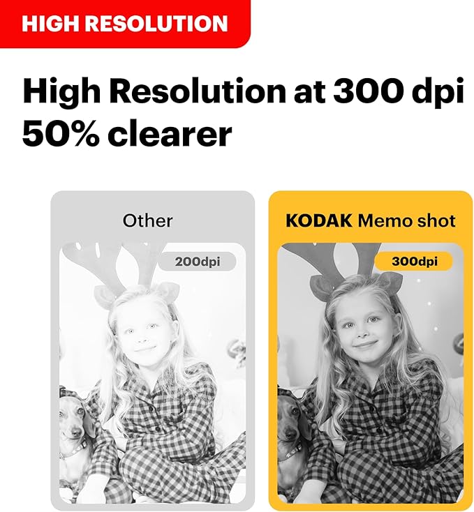 KODAK Memo Shot ERA Kids Instant Digital Camera and Photo Label Printer (Yellow, Camera + 10 Rolls)