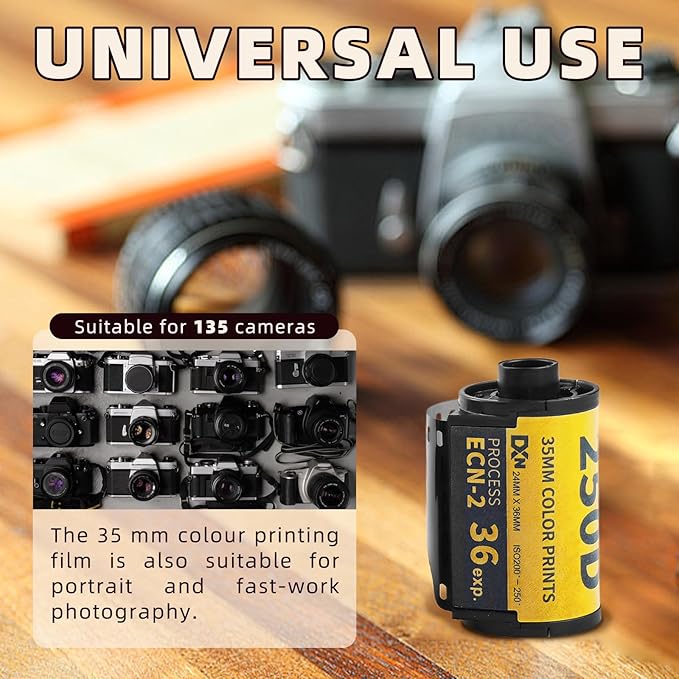 Color Print Film,35mm ECN 2 Process Colour Print Camera Film Roll,for 135 Camera Photo Accessories (36 Sheet)