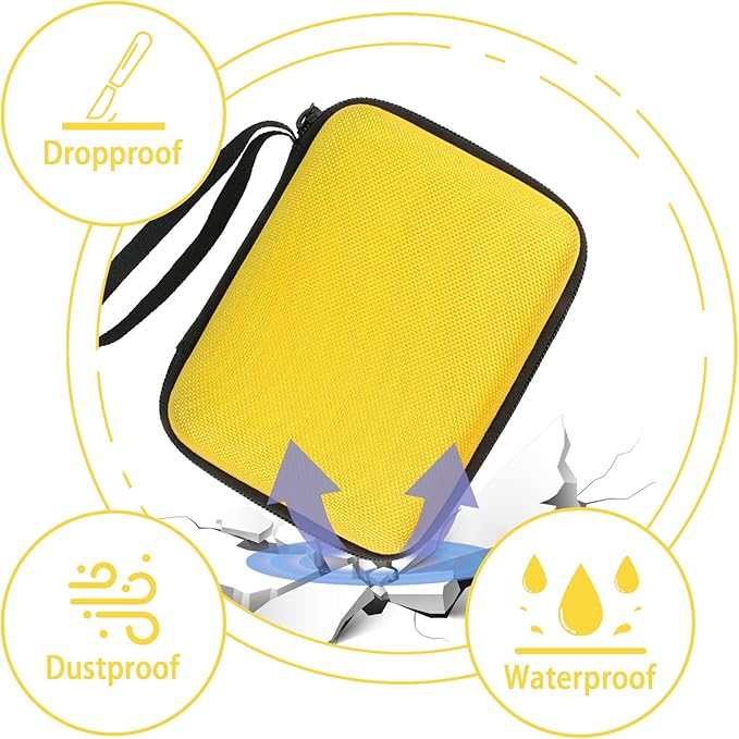 Aenllosi Hard Carrying Case for Kodak Mini Shot 3 Retro/Square Printer, Film Cartridge Holder (Case Only, Black & Yellow)