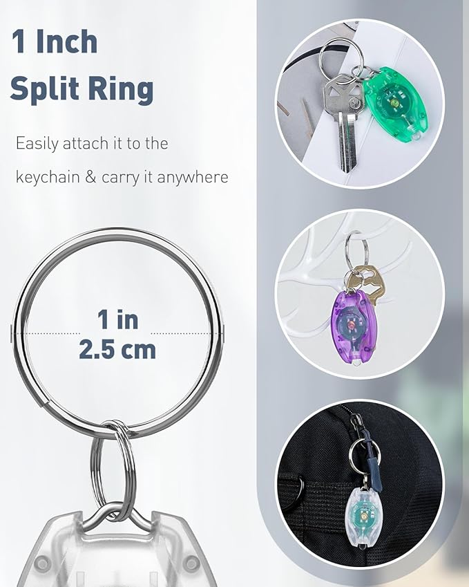 Uniclife 5 Pack LED Keychain Flashlight Mini LED Keychain Light 14 Lumen Portable Ultra Bright Battery Powered Key Ring Torch for Outdoor Camping Hiking and Emergency Lighting, 5 Colors of Shells