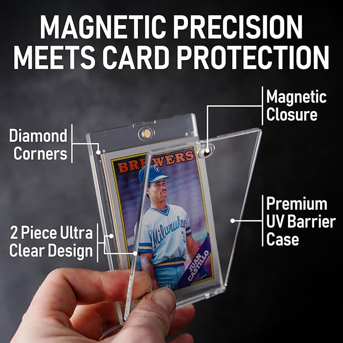 Premium 35PT - 360PT Magnetic Card Holder Case | Magnetic Trading Card Holder, Pro Sports, Football, Basketball, Baseball, MTG & TCG U-V Hard Protectors With Ultra Clear Design Display For Collectors.