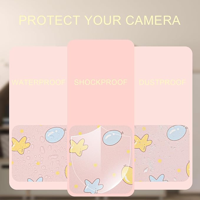 Kids Instant Print Camera Case Compatible with Dylanto/Gofunly/DUDUDRAGON/ESOXOFFORE Kids Camera, Prints Paper Water Color Pen Storage Case Birthday Gift
