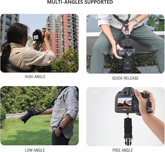 Camera Shoulder Strap Quick Release with Safety Tether, Unique Adjustable Camera Neck Strap for Nikon for Sony for Canon for Olympus DSLR Camera - Army Green