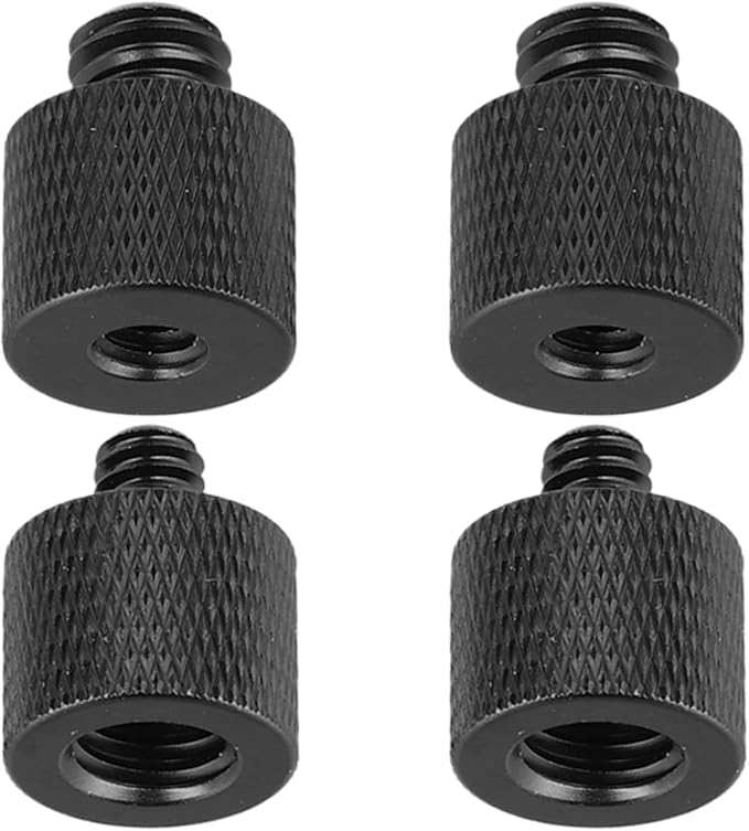 4pcs Mic Stand Adapter, 1/4 Male to 3/8 Female and 3/8 Male to 1/4 Female Tripod Screw Adapter Camera Screw Adapter for Microphone Stand Tripod Camera Mount