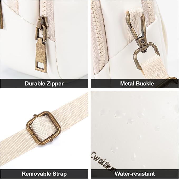 Cwatcun Digital Compact Camera Sling Bag PU Leather，Portable Protective Small Crossbody Camera Case Lightweight Photography Camera waist bag for Canon Nikon Sony Fuji Digital Camera