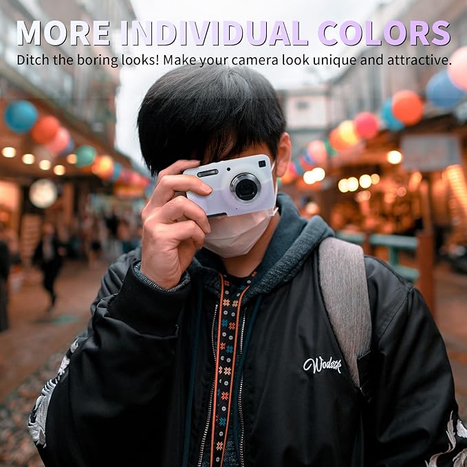 Easy Hood Camera Case for Kodak PIXPRO FZ55, Soft Silicone Cover Anti-Scratch Slim Fit FZ55 DSLR Camera Sleeve Body Skin Travel Protective Case, White Purple