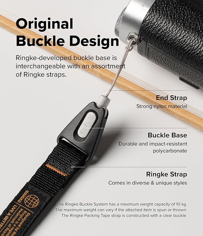 Ringke Shoulder Strap for Camera and Phone Strap, Designed for iPhone 17 Case, Adjustable Sturdy Universal Crossbody Lanyard - Black