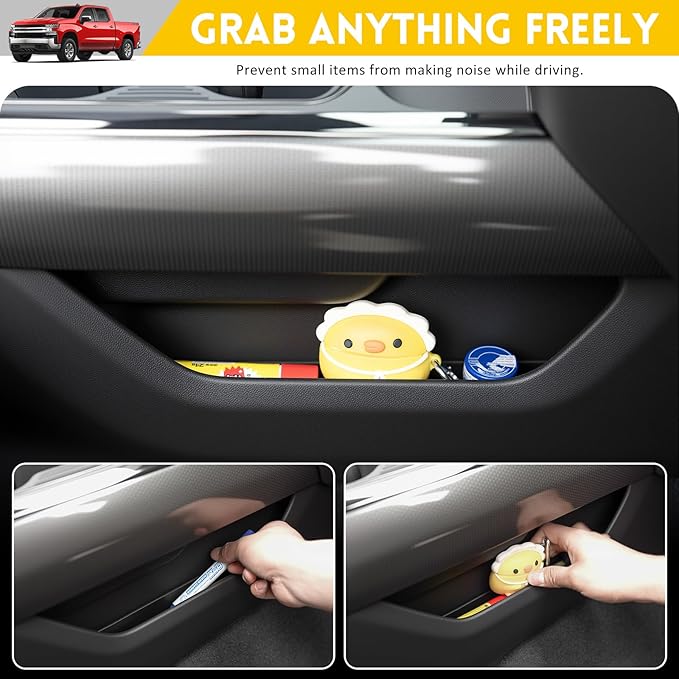 2PCS Center Console Shifter Organizer for 2022-2025 Chevy Chevrolet Silverado/GMC Sierra Gear Side Storage Box Tray Accessories