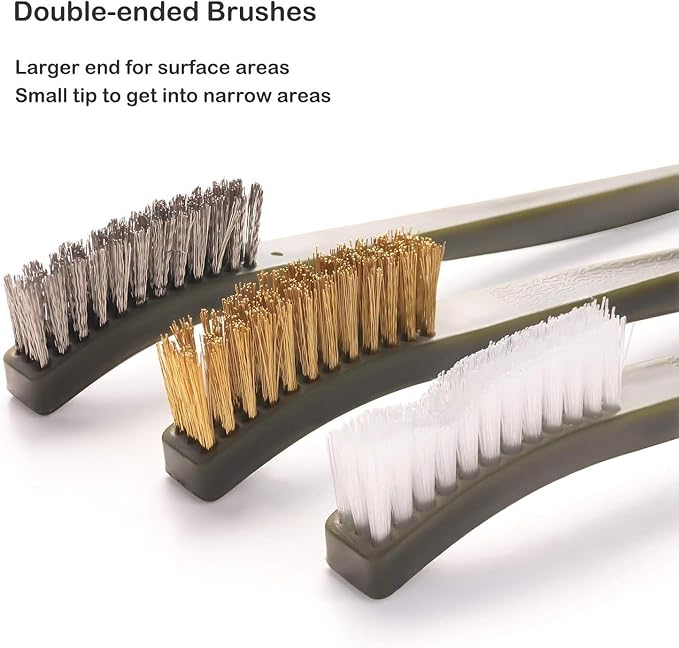 Cleaning Brushes Picks Kit Set Cleaning Pick Set Cleaning Brush Tools Multi-Functional Cleaning Kit Brass Nylon Stainless Steel Bristle Brushes Pick Set
