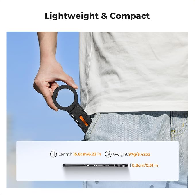 K&F CONCEPT Magnetic Phone Tripod Stand, 23N Strong Magnetic Mini Tripod Aluminium Alloy Pocket Selfie Stick, Mag Safe Phone Holder Compatible with iPhone 17 16 15 14 13 12 Series.