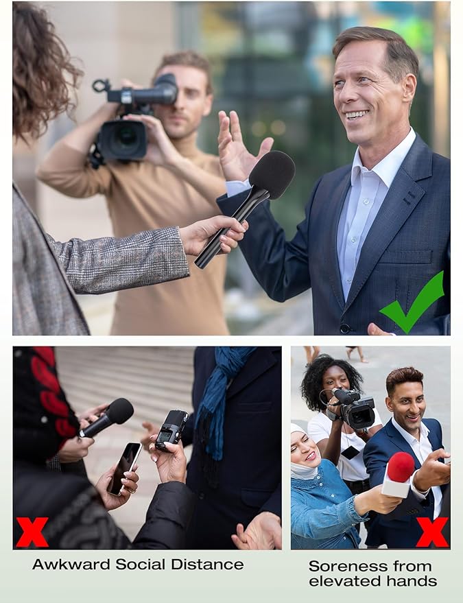 SUNMON Handheld Wireless Mic Stand for DJI Mic, Holder for DJI Mic 2, DJI Microphone Interview Handheld Mount Adapter for DJI Mic1/ 2