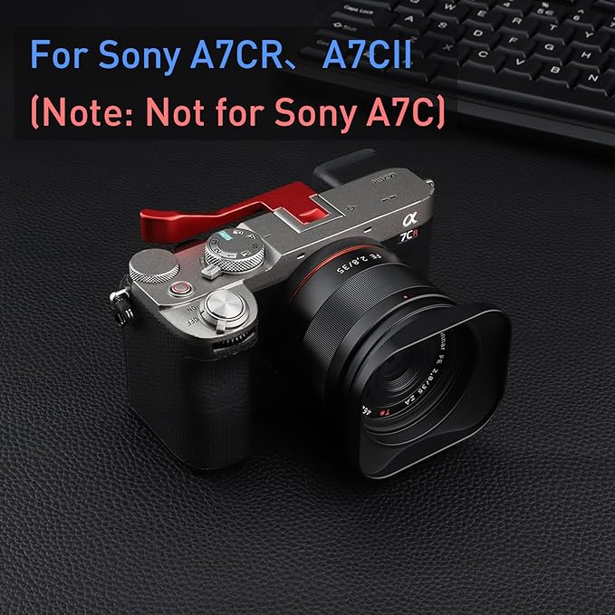 Haoge Metal Thumb Up for Sony α7CR,A7CII Alpha 7CII,ILCE-7CII,Camera Accessories Red THB-A7CII-R Hot Shoe Rest Hand Grip