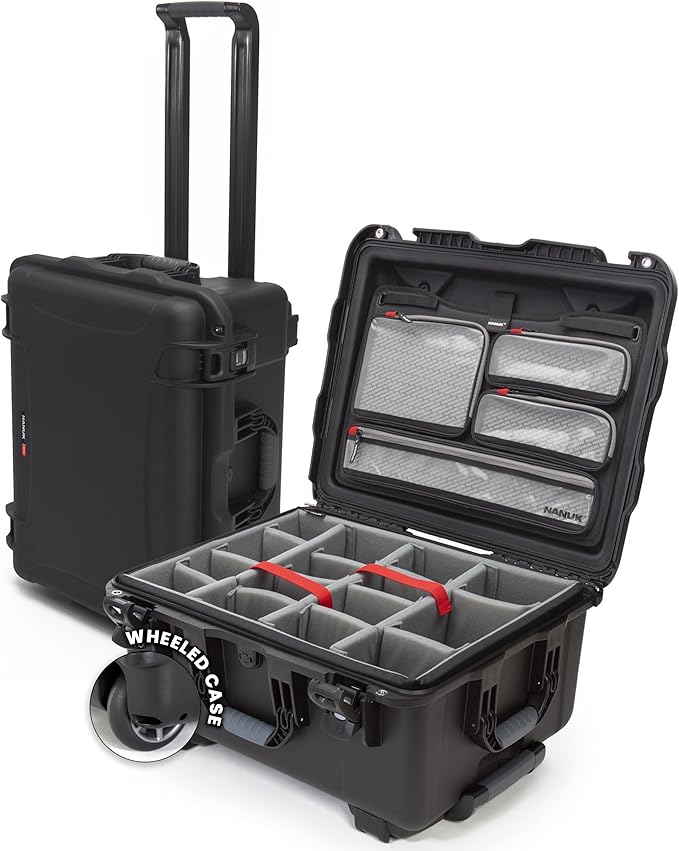 NANUK 950 Pro Photo Kit – Waterproof Travel Camera Hard Case with Padded Dividers and Wheels, 22.8” x 18.3” x 11.7”, Dustproof and Impact-Resistant, Ideal for Heavy Loads – Black