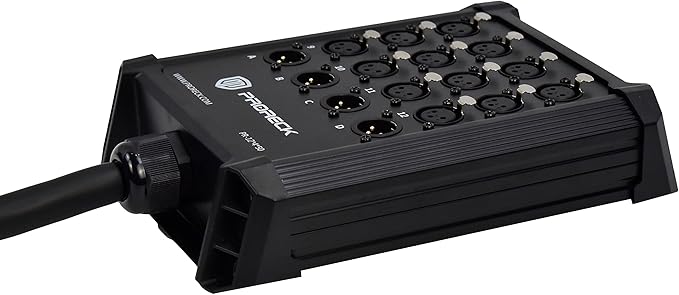 PRORECK 12-Channel Low Profile XLR Send Circuit Board Snake Cables, XLR Splitter Cable for Live, Recording, Stage, Studio, 50 Feet Long (PR-12 * 4 * 50)
