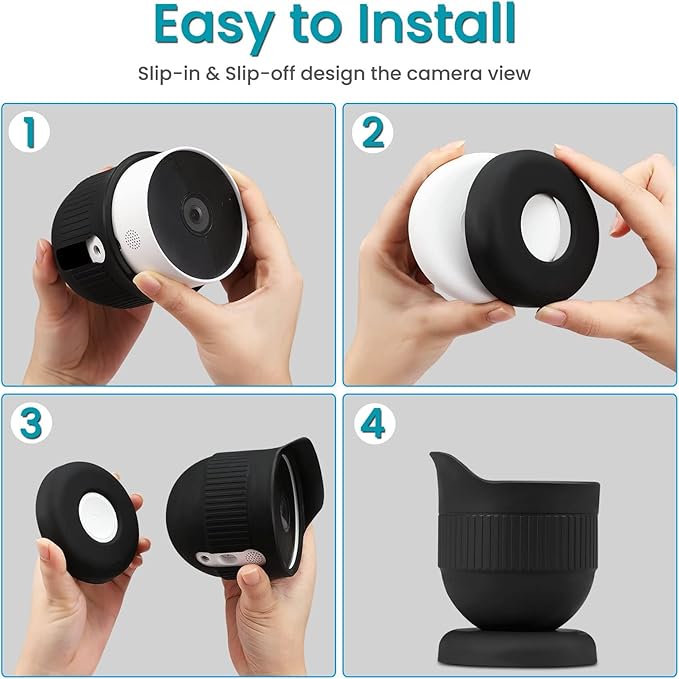 Fintie Silicone Skins Cover Compatible with Nest Cam Outdoor Or Indoor (Battery) 2021, Weather Protective Camouflaged Case for Nest Cam Battery Camera, White